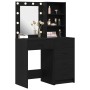 2-teiliges Schminktisch-Set mit LED in schwarzem Holz von , Schlafzimmerkommoden - Ref: Foro24-3334201, Preis: 197,87 €, Raba...