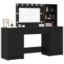 3-teiliges Schminktisch-Set mit schwarzer Holz-LED von , Schlafzimmerkommoden - Ref: Foro24-3334210, Preis: 325,31 €, Rabatt: %