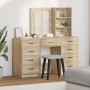 3-Piece LED Vanity Set in Sonoma Oak Engineered Wood by , Bedroom Dressers - Ref: Foro24-3334220, Price: 272,81 €, Discount: %