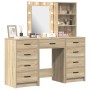 3-Piece LED Vanity Set in Sonoma Oak Engineered Wood by , Bedroom Dressers - Ref: Foro24-3334220, Price: 272,81 €, Discount: %