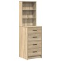 3-Piece LED Vanity Set in Sonoma Oak Engineered Wood by , Bedroom Dressers - Ref: Foro24-3334220, Price: 272,81 €, Discount: %