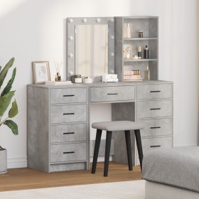 3-Piece Vanity Set with LED - Concrete Gray Quality Wood by , Bedroom Dressers - Ref: Foro24-3334221, Price: 272,81 €, Discou...