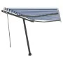 Einziehbare manuelle Markise mit blauen und weißen LED 300x250 cm von vidaXL, Markisen - Ref: Foro24-3069701, Preis: 380,98 €...