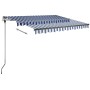 Einziehbare manuelle Markise mit blauen und weißen LED 300x250 cm von vidaXL, Markisen - Ref: Foro24-3069701, Preis: 380,19 €...