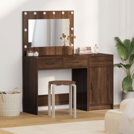 2-Piece Dressing Table Set with LED in Black Oak Wood by , Bedroom Dressers - Ref: Foro24-3334233, Price: 194,50 €, Discount: %