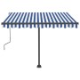 Einziehbare manuelle Markise mit blauen und weißen LED 300x250 cm von vidaXL, Markisen - Ref: Foro24-3069701, Preis: 380,19 €...
