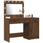 2-Piece Dressing Table Set with LED in Black Oak Wood by , Bedroom Dressers - Ref: Foro24-3334233, Price: 194,50 €, Discount: %