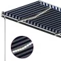 Retractable manual awning with blue and white LED lights 300x250 cm by vidaXL, Awnings - Ref: Foro24-3069701, Price: 380,98 €...