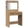 2-piece dressing table set with LED in oak color by , Bedroom Dressers - Ref: Foro24-3334235, Price: 188,83 €, Discount: %