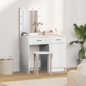 2-piece vanity set with LED, white wood by , Bedroom Dressers - Ref: Foro24-3334236, Price: 153,59 €, Discount: %