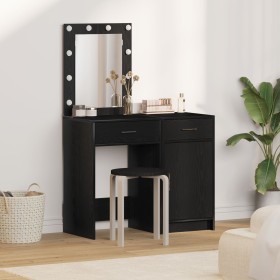 2-Piece Vanity Table Set with LED in Black Crafted Wood by , Bedroom Dressers - Ref: Foro24-3334237, Price: 159,04 €, Discoun...