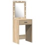 2-teiliges Schminktisch-Set mit LED aus Sonoma-Eichenholz von , Schlafzimmerkommoden - Ref: Foro24-3334238, Preis: 149,96 €, ...