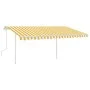 Toldo manual retráctil con postes amarillo y blanco 4x3,5 m de vidaXL, Toldos - Ref: Foro24-3070018, Precio: 442,12 €, Descue...