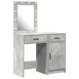 2-piece makeup table set with LED in concrete gray composite wood by , Bedroom Dressers - Ref: Foro24-3334239, Price: 149,35 ...