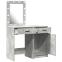 2-piece makeup table set with LED in concrete gray composite wood by , Bedroom Dressers - Ref: Foro24-3334239, Price: 149,35 ...
