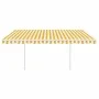 Toldo manual retráctil con postes amarillo y blanco 4x3,5 m de vidaXL, Toldos - Ref: Foro24-3070018, Precio: 442,12 €, Descue...