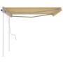 Manual retractable awning with yellow and white poles 4x3.5 m by vidaXL, Awnings - Ref: Foro24-3070018, Price: 434,26 €, Disc...