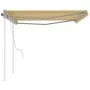 Toldo manual retráctil con postes amarillo y blanco 4x3,5 m de vidaXL, Toldos - Ref: Foro24-3070018, Precio: 442,12 €, Descue...