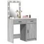 2-Piece Makeup Board Set with LED in Sonoma Gray Wood Made by , Bedroom Dressers - Ref: Foro24-3334241, Price: 153,46 €, Disc...