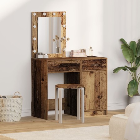 2-teiliges Waschtisch-Set mit LED in Altholz-Ausführung von , Schlafzimmerkommoden - Ref: Foro24-3334243, Preis: 149,06 €, Ra...