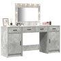 3-teiliges Waschtisch-Set mit LED in Betongrau und aufwendigem Holz von , Schlafzimmerkommoden - Ref: Foro24-3334248, Preis: ...