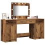 3-teiliges Waschtisch-Set mit LEDs aus Altholz und Holzwerkstoff von , Schlafzimmerkommoden - Ref: Foro24-3334252, Preis: 247...