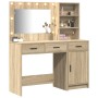 2-teiliges Schminktisch-Set mit LED aus Sonoma-Eichenholz von , Schlafzimmerkommoden - Ref: Foro24-3334265, Preis: 214,15 €, ...