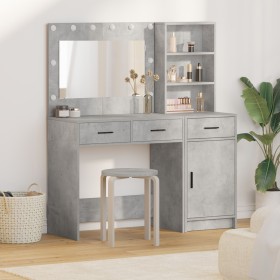 Set de tocador de 2 piezas con LED en madera gris concreto by , Bedroom Dressers - Ref: Foro24-3334266, Price: 214,32 €, Disc...