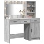 Conjunto de tocador de 2 piezas con espejo LED en gris Sonoma de madera elaborada von , Schlafzimmerkommoden - Ref: Foro24-33...