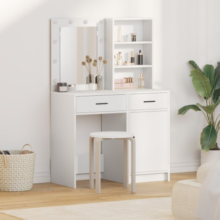 Conjunto de Espejo y Tocador de 2 Piezas con LED de Madera Blancas by , Bedroom Dressers - Ref: Foro24-3334272, Price: 179,15...