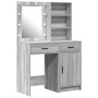 Set de tocador de 2 piezas con LED en madera ingenierizada gris Sonoma by , Bedroom Dressers - Ref: Foro24-3334277, Price: 17...