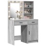 Set de tocador de 2 piezas con LED en madera ingenierizada gris Sonoma by , Bedroom Dressers - Ref: Foro24-3334277, Price: 17...