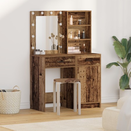 Conjunto de tocador de 2 piezas con LED en madera envejecida by , Bedroom Dressers - Ref: Foro24-3334279, Price: 173,95 €, Di...