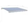 Manual retractable awning with blue and white LED 4x3.5 m by vidaXL, Awnings - Ref: Foro24-3070021, Price: 477,67 €, Discount: %