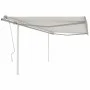 Manual retractable awning with cream poles 4x3.5 m by vidaXL, Awnings - Ref: Foro24-3070017, Price: 436,65 €, Discount: %