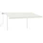 Toldo manual retráctil con postes crema 4x3,5 m de vidaXL, Toldos - Ref: Foro24-3070017, Precio: 441,23 €, Descuento: %