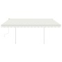 Toldo manual retráctil con postes crema 4x3,5 m de vidaXL, Toldos - Ref: Foro24-3070017, Precio: 441,23 €, Descuento: %