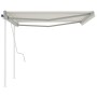 Toldo manual retráctil con postes crema 4x3,5 m de vidaXL, Toldos - Ref: Foro24-3070017, Precio: 441,23 €, Descuento: %