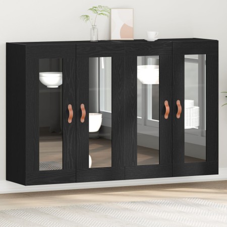 Armario Montado en la Pared Juego de 2 Roble Negro by , Sideboards - Ref: Foro24-3334301, Price: 177,01 €, Discount: %