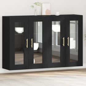 Armario Montado en la Pared Juego de 2 Roble Negro Madera elaborada von , Sideboards - Ref: Foro24-3334307, Preis: 205,59 €, ...