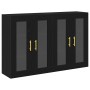 Armario Montado en la Pared Juego de 2 Roble Negro Madera elaborada de , Aparadores - Ref: Foro24-3334307, Precio: 183,84 €, ...