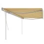 Toldo manual retráctil con postes amarillo y blanco 5x3 m by vidaXL, Awnings - Ref: Foro24-3069978, Price: 491,53 €, Discount: %