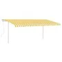 Toldo manual retráctil con postes amarillo y blanco 5x3 m by vidaXL, Awnings - Ref: Foro24-3069978, Price: 491,53 €, Discount: %