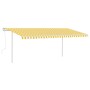 Toldo manual retráctil con postes amarillo y blanco 5x3 m by vidaXL, Awnings - Ref: Foro24-3069978, Price: 509,93 €, Discount: %