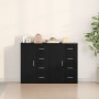Aparador Juego de 2 Roble Negro Madera, Mangos de Metal Mediano de , Aparadores - Ref: Foro24-3334313, Precio: 205,31 €, Desc...