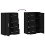 Aparador Juego de 2 Roble Negro Madera, Mangos de Metal Mediano de , Aparadores - Ref: Foro24-3334313, Precio: 205,31 €, Desc...