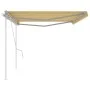 Toldo manual retráctil con postes amarillo y blanco 5x3 m by vidaXL, Awnings - Ref: Foro24-3069978, Price: 491,53 €, Discount: %