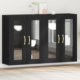 Gabinete Montado en la Pared Set de 2 Roble Negro Madera, Vidrio von , Sideboards - Ref: Foro24-3334319, Preis: 197,80 €, Rab...