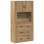Armario Alto de Roble Artesanal 80x33x150 cm de Madera Elaborada de , Aparadores - Ref: Foro24-3334344, Precio: 189,64 €, Des...
