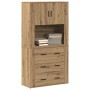 Armario Alto de Roble Artesanal 80x33x150 cm de Madera Elaborada de , Aparadores - Ref: Foro24-3334344, Precio: 189,64 €, Des...